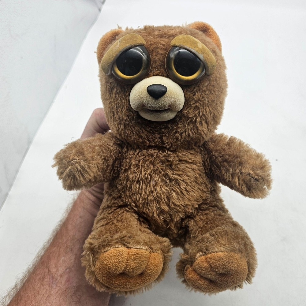 Feisty Pets Bear Plush Stuffed Animal Toy Small Brown Transforming Face Cute